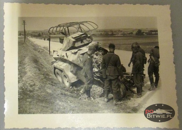 [PSW][#350]{005}{b} s.Pz.Sp.Wg (FU) Sd.Kfz.232 (6 Rad), Aufkl.Abt.(mot.).X, WH-207087, 'Ludendorf', droga Jędrzejów-Motkowice, brak przodu.jpg