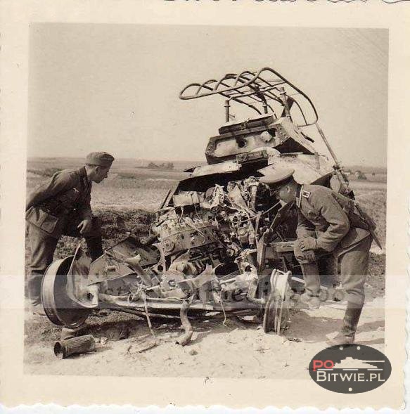 [PSW][#350]{006}{a} s.Pz.Sp.Wg (FU) Sd.Kfz.232 (6 Rad), Aufkl.Abt.(mot.).X, WH-207087, 'Ludendorf', droga Jędrzejów-Motkowice, brak przodu.jpg