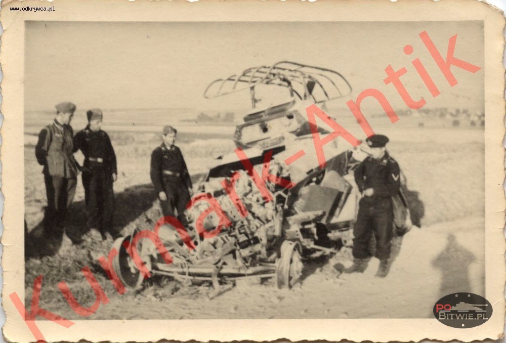 [PSW][#350]{011}{a} s.Pz.Sp.Wg (FU) Sd.Kfz.232 (6 Rad), Aufkl.Abt.(mot.).X, WH-207087, 'Ludendorf', droga Jędrzejów-Motkowice, brak przodu.jpg