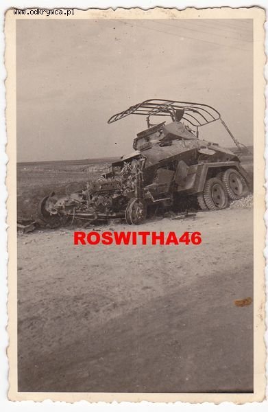 [PSW][#350]{017}{a} s.Pz.Sp.Wg (FU) Sd.Kfz.232 (6 Rad), Aufkl.Abt.(mot.).X, WH-207087, 'Ludendorf', droga Jędrzejów-Motkowice, brak przodu.jpg