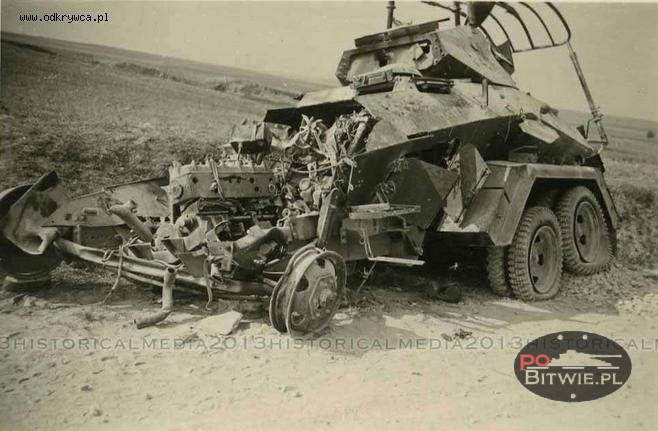 [PSW][#350]{021}{a} s.Pz.Sp.Wg (FU) Sd.Kfz.232 (6 Rad), Aufkl.Abt.(mot.).X, WH-207087, 'Ludendorf', droga Jędrzejów-Motkowice, brak przodu.jpg